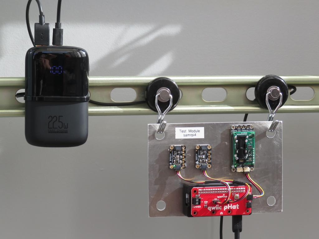 SIMOC Live ad hoc mesh network sensor node installed in the SAM Test Module