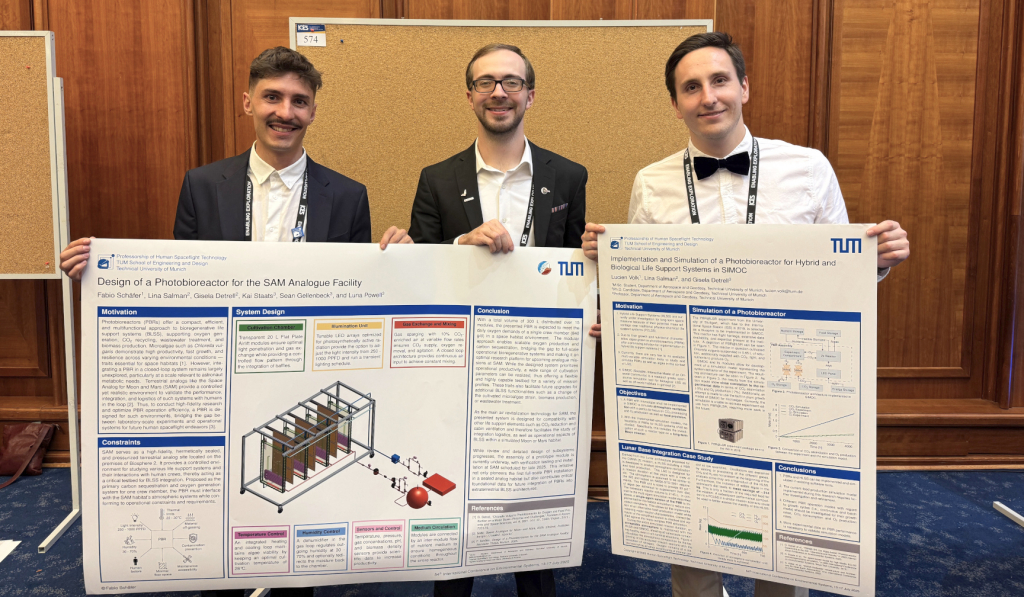 Fabio, Griffin, and Lucien at ICES 2025 with a poster about SIMOC-based research